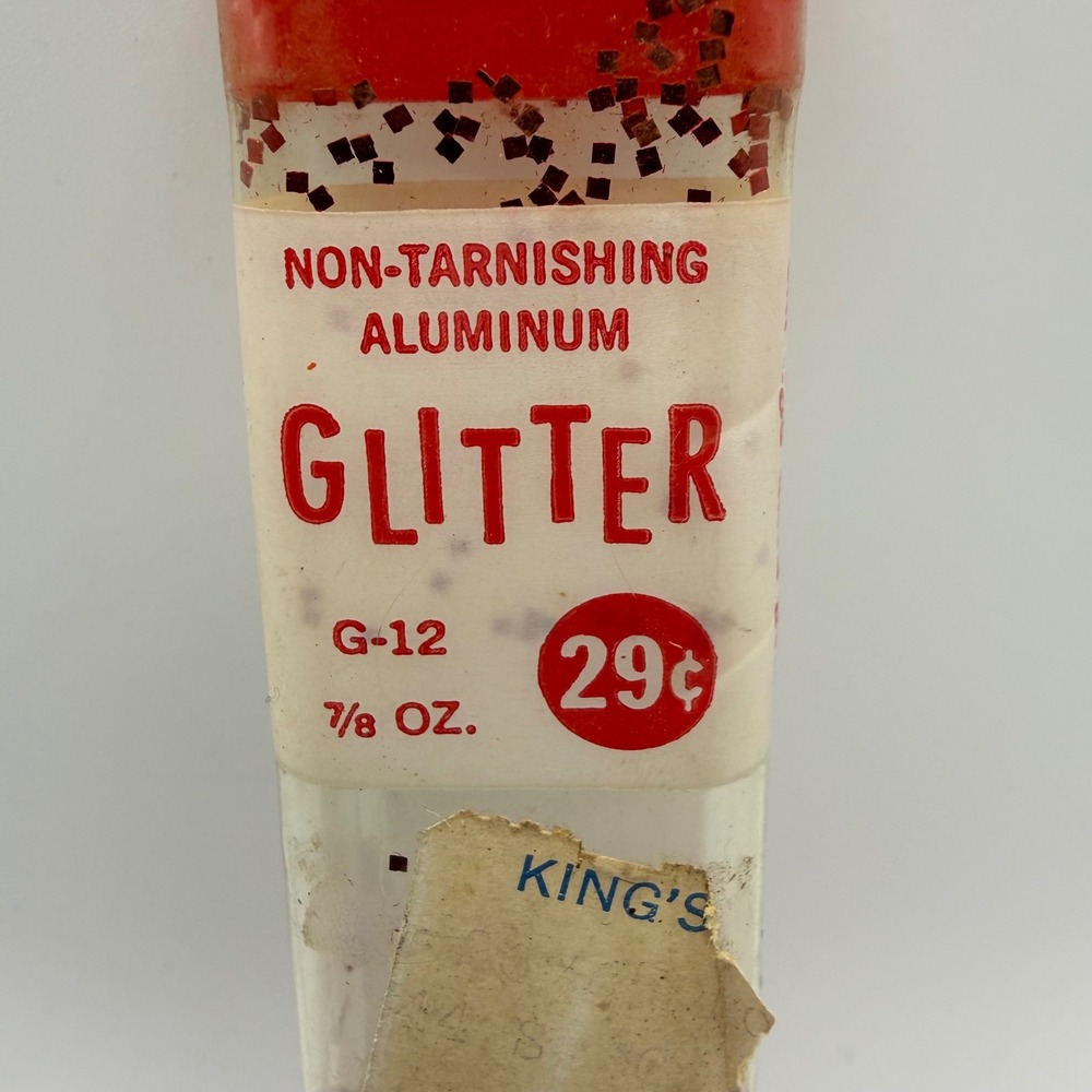Vintage Red Glitter‎ Star Band Co Inc Non Tarnishing Aluminum Glitter 7/8 Oz - Picture 2 of 6